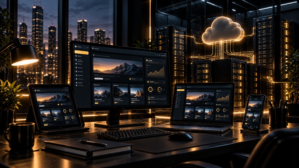 Web application development environment with code and responsive digital interfaces